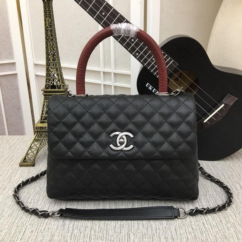 Chanel Top Handle Flap Bags CH047-Black | Top Replica Bags