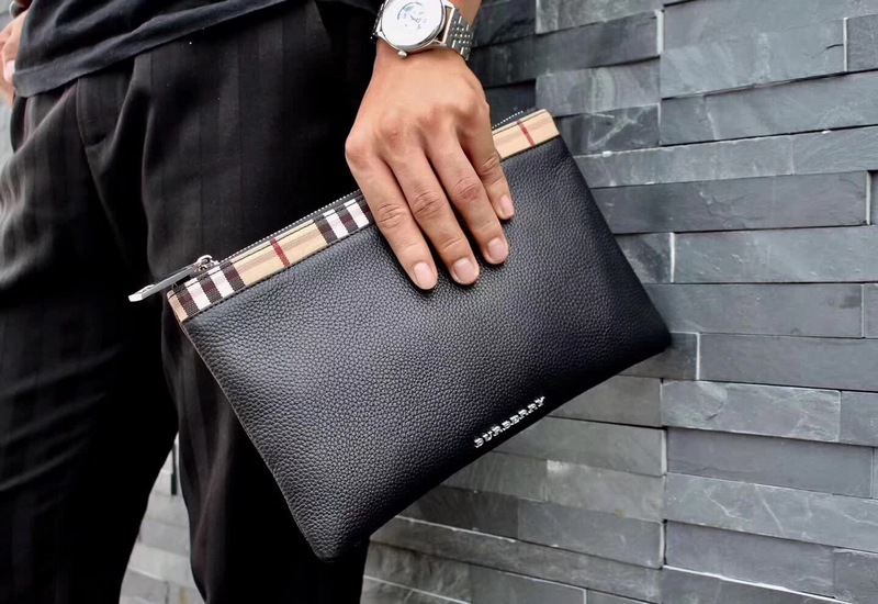 Burberry Men Clutch Bag 6209 Black 28*18 | Top Replica Bags