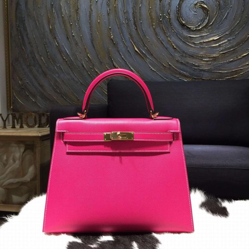 Imitation Hermes Kelly 28cm Epsom Calfskin Original Leather Bag Hand ...