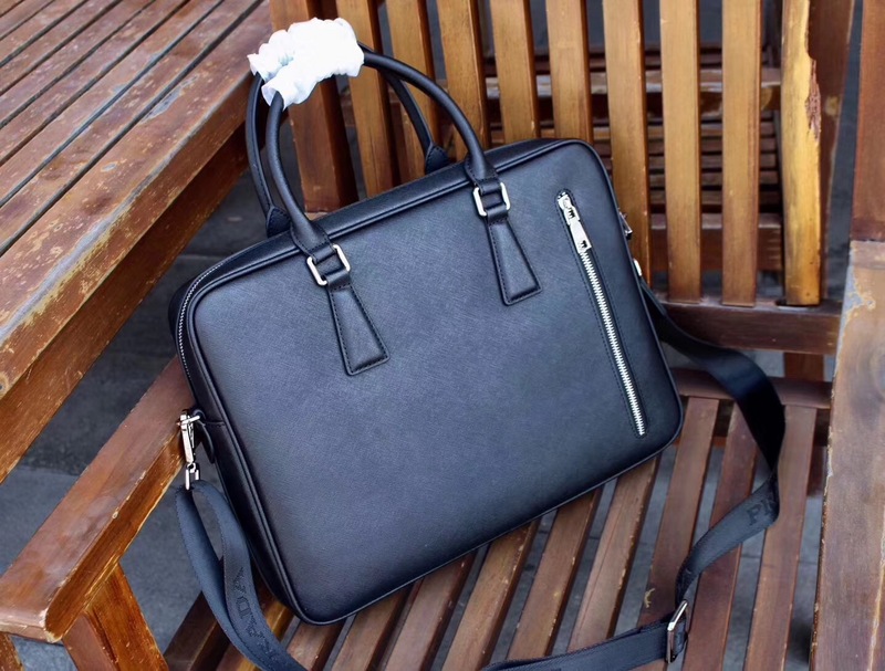Prada Briefcase 0090 Black 39*30*6.5 | Top Replica Bags