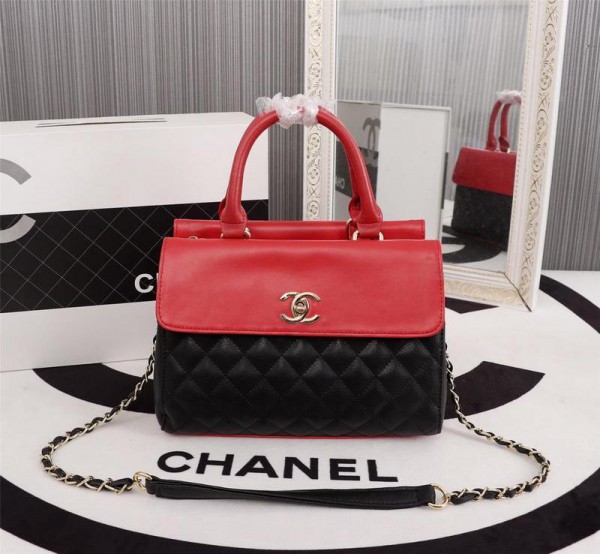 Chanel Top Handle Shoulder Evening Bag CH039-Red-Black