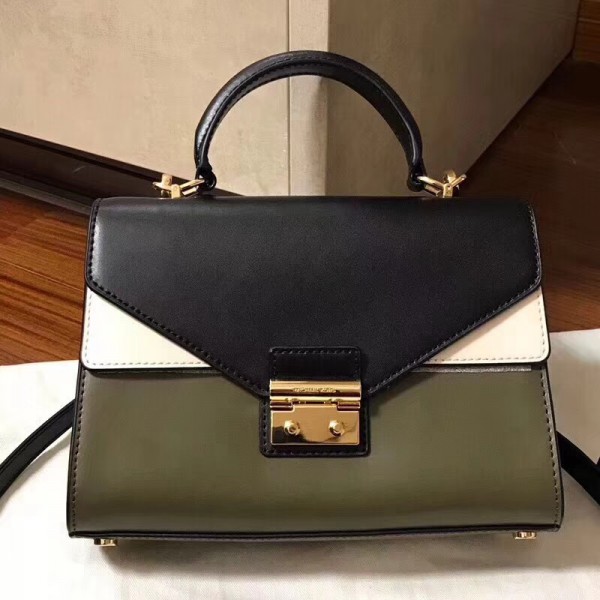 Michael Kors Satchel White Black Green (MK733)