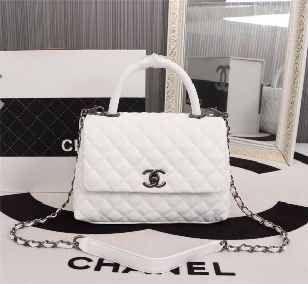 Chanel Top Handle Flap Bags CH054-White