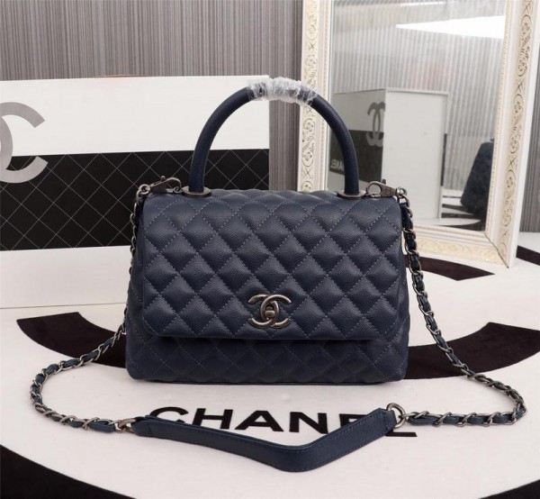 Chanel Top Handle Flap Bags CH054-Blue