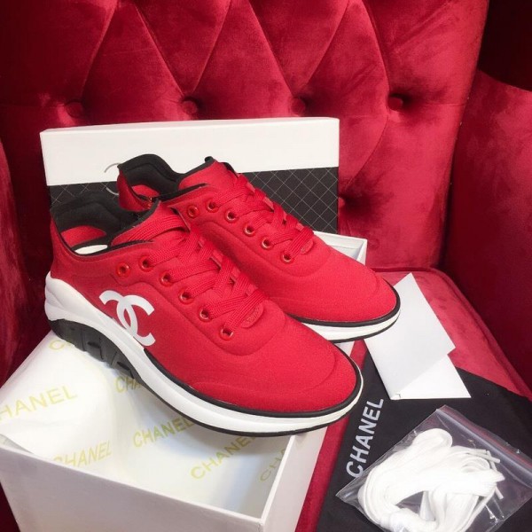 Chanel Women Low-Top Sneakers Red CHS-178