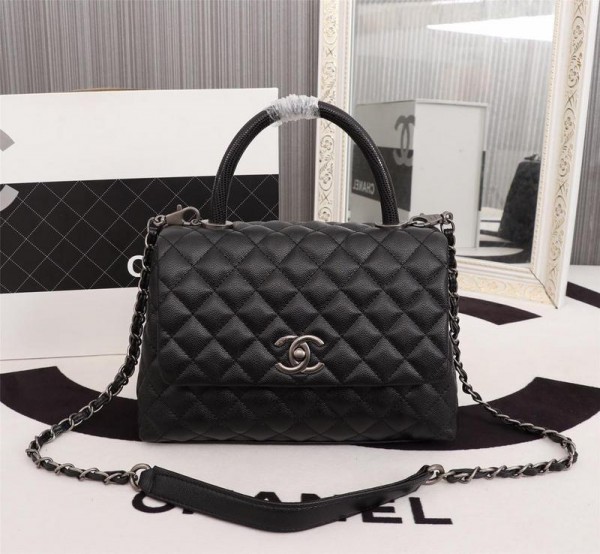 Chanel Top Handle Flap Bags CH054-Black