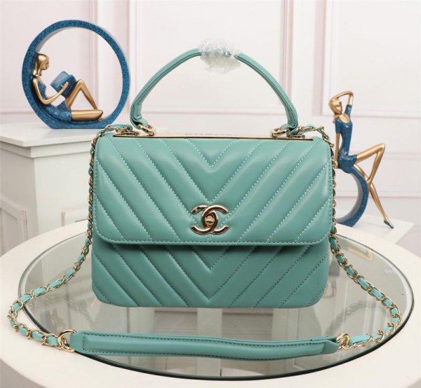 Chanel Top Handle Flap Bags CH027SV-Green