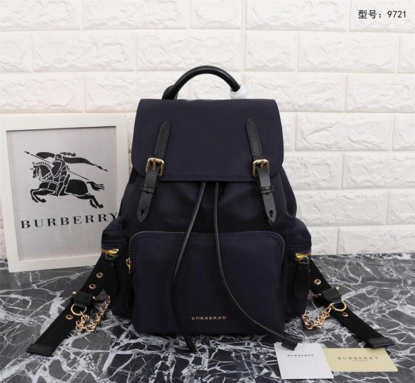 2018 New Burberry Backpack 1001 Dark Blue 22*14*33cm
