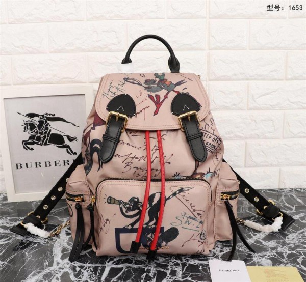 2018 New Burberry Backpack 1653 Pink 36*31*18cm