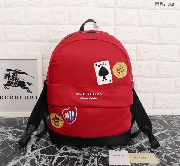 2018 New Burberry Backpack 3681 Red 33*42cm