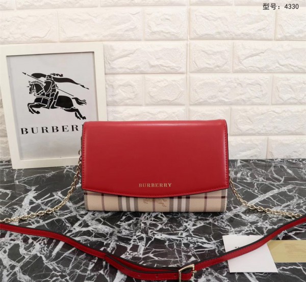 2018 New Burberry Crossbody Bag 4330 Red 24*5*15