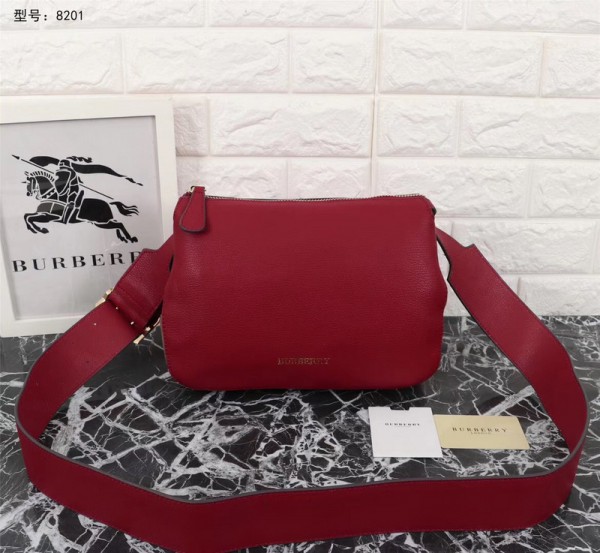 2018 New Burberry Crossbody Bag 8201 Red 27.5*10*20.5