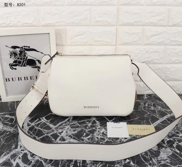 2018 New Burberry Crossbody Bag 8201 White 27.5*10*20.5