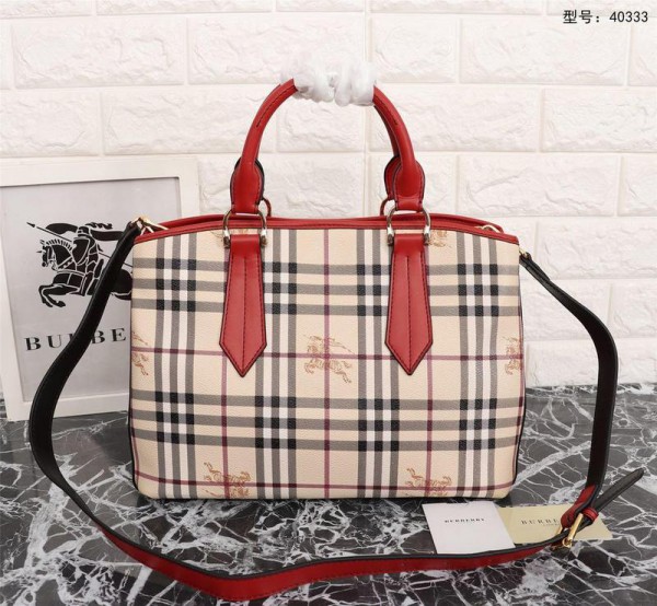 2018 New Burberry Tote 40333 Red 32.5*16.5*25cm