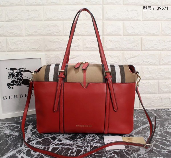 2018 New Burberry Tote Bag 39571 Red 36*25*15
