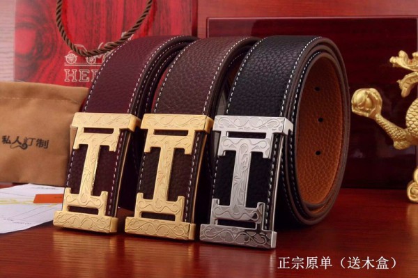 2018 New Hermes Belt 318 Black Brown Claret