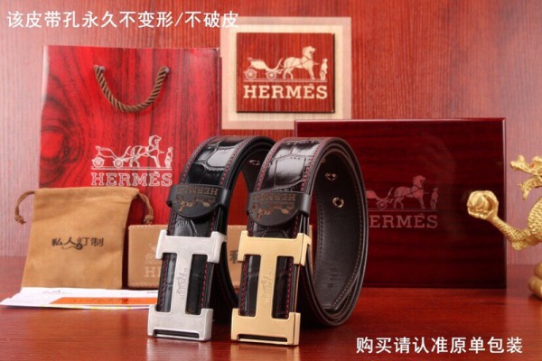 2018 New Hermes Belt 323 Black Brown