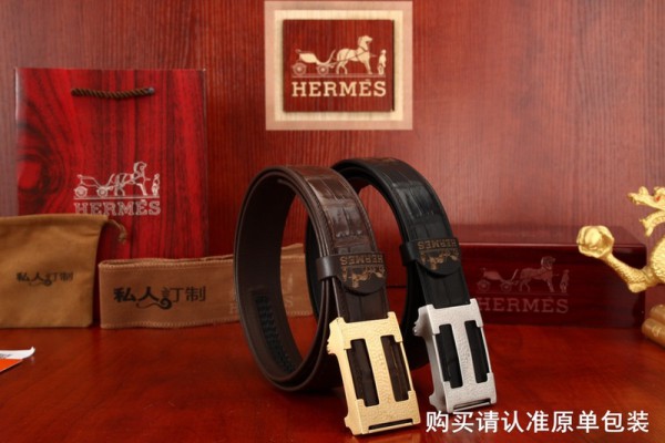 2018 New Hermes Belt 327 Black Brown