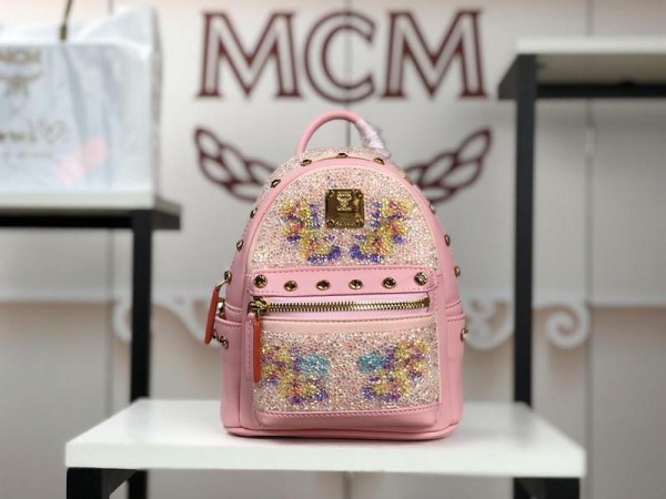 2018 New MCM Backpack 5909 Pink