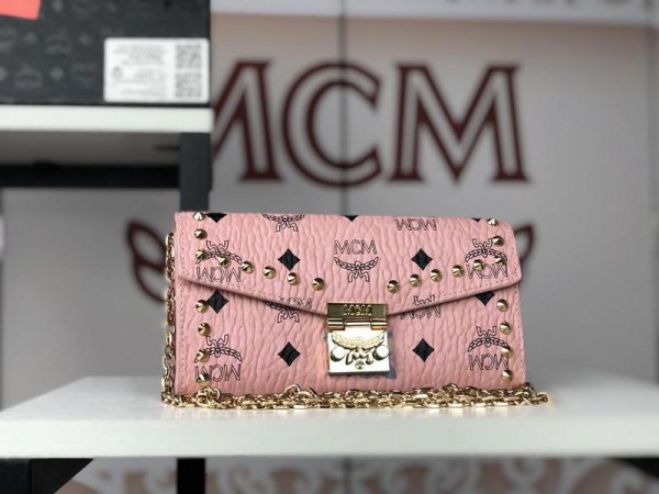 2018 New MCM Crossbody Bag 8083 Pink 19x9.5