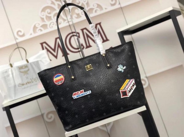 2018 New MCM Tote Bag 6268 Black 45x28x15