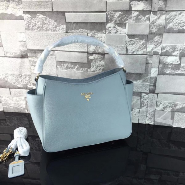 2018 New Prada Handbags 0125 Light Blue 33*24*13