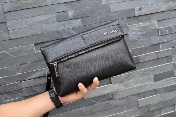 2018 New Prada Man Clutch Bag 33011 Black 26.5X16.5X3cm