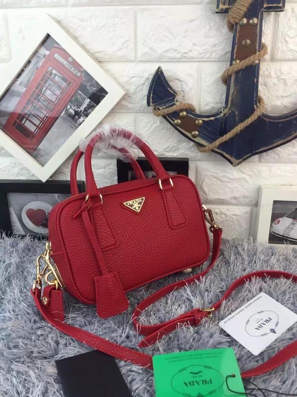 2018 New Prada Shoulder Bag 0705 Dark Red 20*13*6