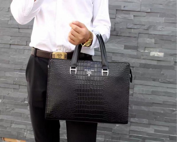 2018 New Prada Tote Bag 0099 Black 39x30x7cm