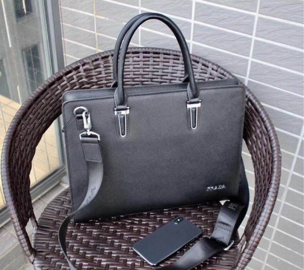 2018 New Prada Tote Bag 0137 Black 37x27x7cm