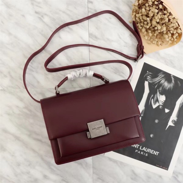 2018 New Saint Laurent Crossbody Bag 26819 Wine Red 24cm