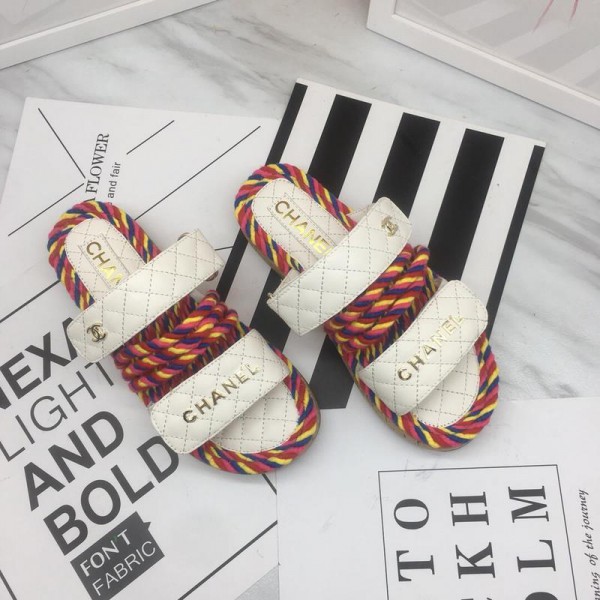 Chanel Women Slide Sandals White CHS-206