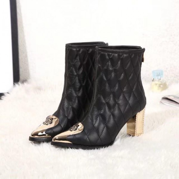 Chanel Women Ankle Boots Black CHS-237