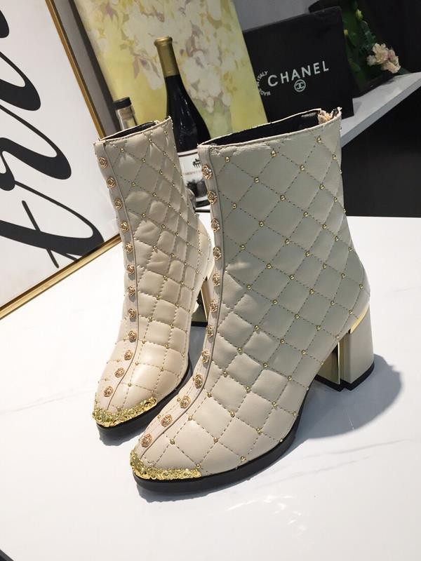 Chanel Women Ankle Boots Grey CHS-246