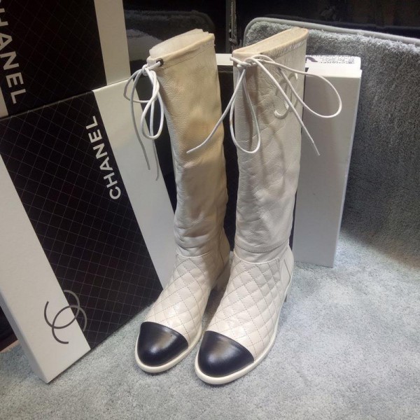 Chanel Women Boots Beige CHS-247