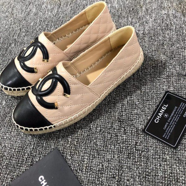 Chanel Women Espadrille Flats Nude Black CHS-033