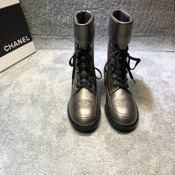 Chanel Women Ankle Boots Silver CHS-287