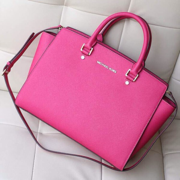 Michael Kors Bat Bag Large Satchel Rose Red (MK104)