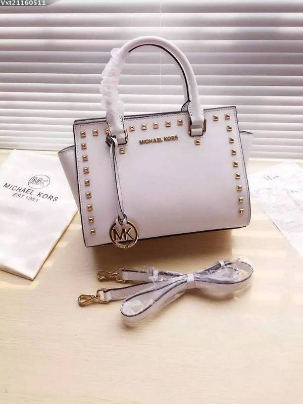 Michael Kors Bat Pack Medium Size Satchel White (MK187)