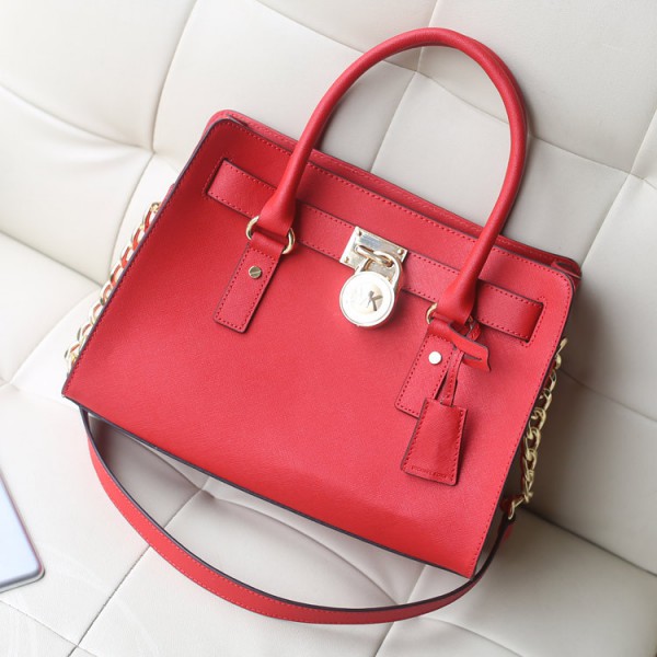Michael Kors Lock Head Bag Medium Satchel Red (MK040)