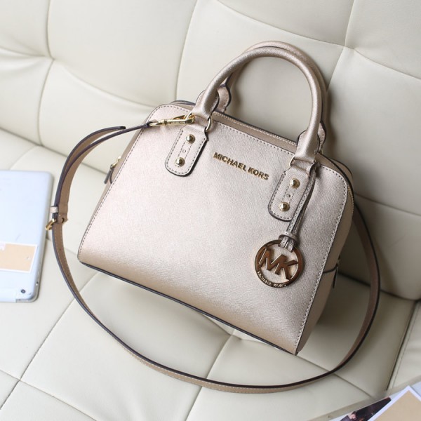 Michael Kors Shell Bags Medium Size Satchel Champagne Gold (MK075)