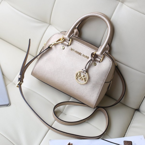 Michael Kors Pillow Bag Trumpet Satchel Champagne Gold (MK060)