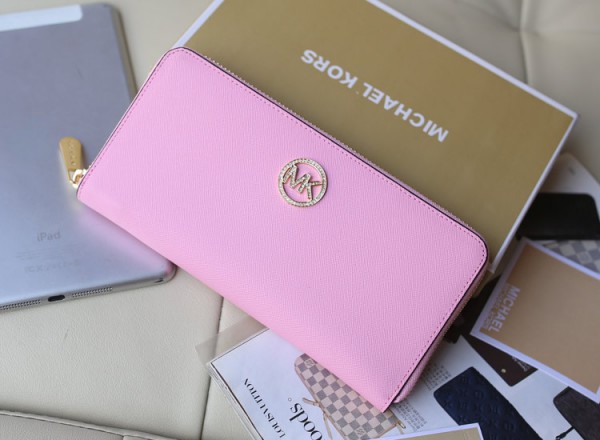 Michael Kors Drilled Zipper Wallet Pink (MK096)
