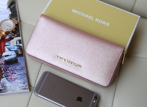 Michael Kors Letter Zipper Long Wallet New Color Rose Gold (MK292)