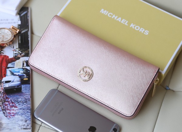 Michael Kors Diamond Zip Wallet New Color Rose Gold (MK295)