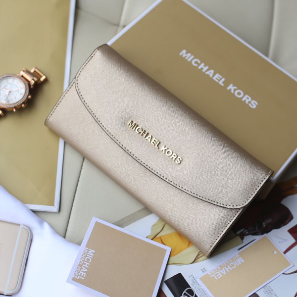 Michael Kors Three-fold Long Wallet Gold (MK114)