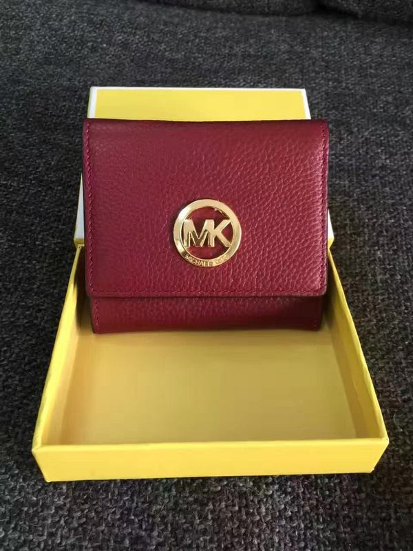 Michael Kors Short Clip Wallet Wine Red (MK353)