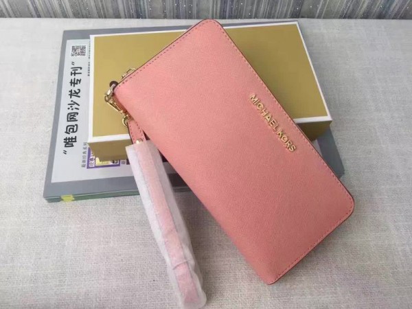 Michael Kors Wrist Long Wallet Shrimp Powder (MK313)