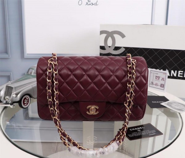 Chanel Double Flap Classic Handbag CH207-Wine-Red