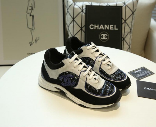 Chanel Men & Women Low-Top Sneakers White CHS-006